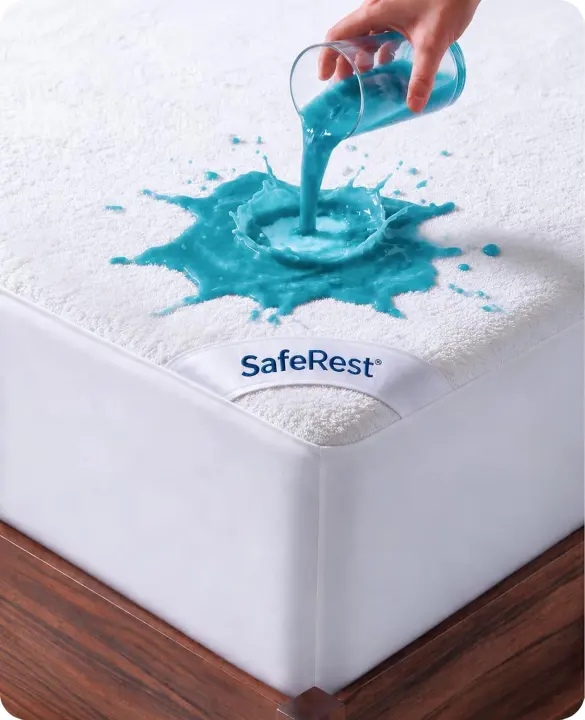SafeRest Waterproof King-Size Mattress Protector — Cotton Terry Top